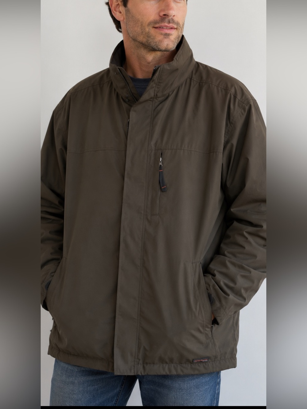 Weatherproof Men’s XL Dark Olive Fleece Lined Jacket Full Zip Outdoor Coat